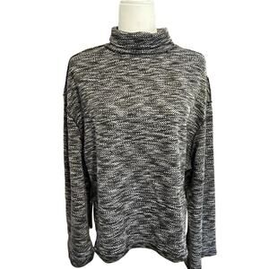 Free People NEW Size Small Oversized Night Star Combo Tunic Sweater Black Gray